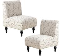 Housses De Chaise Extensibles En Chenille Sans Accoudoirs, Lot De 2, Housses Décoratives Ultra-douces Et Épaisses For Salon Et Chambre, Protection De Meubles Lavable En Machine(Khaki,Set of 2)