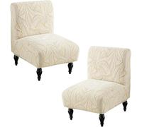Housses De Chaise Extensibles En Chenille Sans Accoudoirs, Lot De 2, Housses Décoratives Ultra-douces Et Épaisses For Salon Et Chambre, Protection De Meubles Lavable En Machine(Beige,Set of 2)
