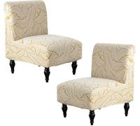 Housses De Chaise Extensibles En Chenille Sans Accoudoirs, Lot De 2, Housses Décoratives Ultra-douces Et Épaisses For Salon Et Chambre, Protection De Meubles Lavable En Machine(Yellow,Set of 2)