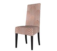 Housses de Chaise Rose Rose cuivre Gris Art déco Coquillages écailles de Chaise de Salle à Manger Extensible Housse de siège Housse de siège pour chaises