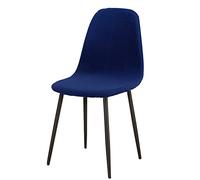 Housses de Chaise scandinave Revêtement de chaises de Cuisine Housse de Chaise scandinave pour Salle à Manger Extensibles Lot de 4 Bleu du lac