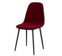 Housses de Chaise scandinave Revêtement de chaises de Cuisine Housse de Chaise scandinave pour Salle à Manger Extensibles Lot de 4 Vin Rouge