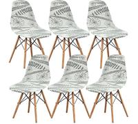 Housses de Chaise Scandinaves Lot de 6 Couverture Extensible Moderne Protège Chaise Lavable pour Maison Cuisine HOUSSE DE CHAISE