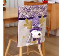 Housses de chaise sur le thème de Noël avec figurines de Père Noël, bonhomme de neige, élan, housses pour chaises de salle à manger pour améliorer l'ambiance des vacances (bonhomme de neige)