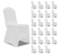 Housses de chaise - vidaXL - Blanc - 24 pcs - Lavable à 40 °C - Élastique et durable Blanc G
