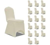 vidaXL Housses de chaise élastiques Crème 18 pcs Lavable à 40 °C