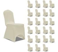Housses de chaise - - Crème - 24 pcs - Lavable à 40 °C - Elastique et déhoussable