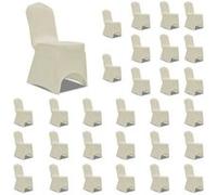 Vidaxl Housses Ã©Lastiques De Chaise Crã¿Me 30 Pcs
