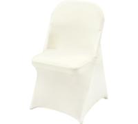 Housses de chaises SucceBuy en Élasthanne élastique pour chaises pliantes, forme universelle, housses amovibles et lavables. 30 pièces, blanc ivoire, pour les mariages, les fêtes, etc.