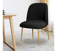Housses De Chaises Universal Round Back 4 Pièces - en Velour Élastique pour Intérieur & Extérieur Idéal pour Mariage, Décoration Maison, Hôtel, Salon, Salle À Manger(Black,1pcs)