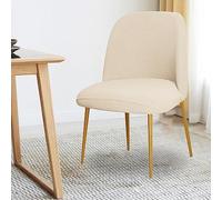 Housses De Chaises Universal Round Back 4 Pièces - en Velour Élastique pour Intérieur & Extérieur Idéal pour Mariage, Décoration Maison, Hôtel, Salon, Salle À Manger(Natural,1pcs)