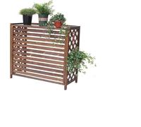 Housses de climatisation Housse de tondeuse extérieure, cadre à persiennes, grille en bois anti-corrosion, housse de climatiseur pour pompe à chaleur, écran de clôture de confidentialité tous temps (