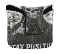 Housses de club de golf avec fermeture magnétique pour maillets et carrés imperméables en cuir synthétique Motif crâne de dieu de la mort