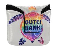Housses de club de golf avec fermeture magnétique pour maillets et carrés imperméables en cuir synthétique avec motif tribal de Caroline du Nord, motif tortue de mer