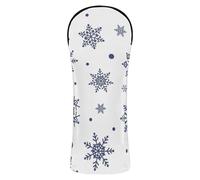 Housses de club de golf en cuir de qualité supérieure imperméable avec étiquettes numérotées pour bois et conducteur de parcours hybride de Noël, flocons de neige blancs, bleu marine, pois