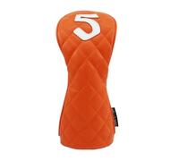 Housses de club de golf en cuir synthétique, imperméables, résistantes aux rayures, avec lame en bois de parcours hybride, portables et durables pour les amateurs de golf (orange, 5)