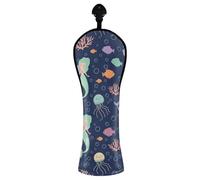 Housses de club de golf mignonnes de sirènes de dessin animé avec étiquettes interchangeables pour pilote hybride en bois pour homme et femme, cuir synthétique