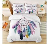 Housses de Couette 140 x 200 cm Parure de lit Housse de Couette Attrape-rêves Rêve bohème réversible Double Face,Assorties Respirable avec Fermeture Éclair Couleur