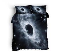 Housses de Couette 220x260 cm 3D Impression Recto Verso Motif NéBuleuse éToiles Univers Housses Couette Microfibre Parure de Lit 2 Taies d'oreillers 50x75 Avec Fermeture éclair Attaches de coin