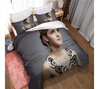 Housses De Couette Ste-X 2 Personnes / 1 Personne, Parure De Lit Maison Housse De Couette + 2 Taies D'oreiller Emma Watson, Photo