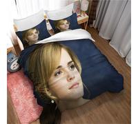 Housses De Couette Ste-X 2 Personnes / 1 Personne, Parure De Lit Maison Housse De Couette + 2 Taies D'oreiller Emma Watson, Photo
