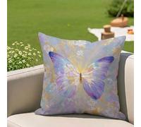 Housses de Coussin 25x25 cm Extérieur Imperméables Rêve & Papillon Impression Double Face avec Fermeture Éclair Invisible, Protege Oreiller Déperlante pour Jardin, Terrasse, Balcon, Lot de 1 3Z-86