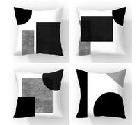 Housses de Coussin 40x40 cm Lot de 4 Housse Coussin noir Housse Coussin Canapé aimer Coussin Extérieur Lin Coussin Canapé Coussin Decoratif pour Chambre Canapé Chaise Lit Jardin Extérieur Décoration