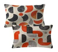 Housses de Coussin 40x60 cm Lot de 2 Housses Coussin Beige Protege Oreiller Velour Double Face Impression Petit Cushion Covers pour Décoration Automne Canapé Lit Salon Chambre Balcon, Gris 2m-966