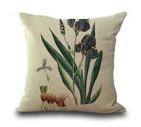 Housses de Coussin (45 cmx45 cm/18 x 18 Fleur Série d'encre Peinture Rose Fleurs Rhododendron Pivoine Fleurs Orchidées Coton Coussin en Lin pour canapé My-p1025-01