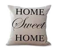 Housses de Coussin （45 cmx45 cm/18 x 18 Sweet Home Do Love Noir et Blanc Abstrait géométrique Série Coton Coussin en Lin pour canapé My-g1020-01, Coton et Lin, 05,