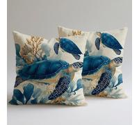 Housses de Coussin 50×50 cm Lot de 2 en Velours Doux,Taie D'oreiller Décorative Canapé, Salon, Chambre,Coussin Exterieur Impermeable Fermeture Éclair Invisible Cadeau Femme, Minimaliste Jaune C0F-359