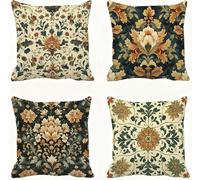 Housses de Coussin 50x50 Vert Oreiller 50x50 Lot de 4 BohêMe Protege Oreiller 50 x 50 Coussin Canape Decoration Maison Lin Taie D'oreiller avec Fermeture Eclair Cachée, pour Garden Chaise Lit E - 200