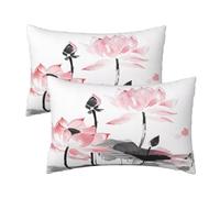 Housses de Coussin 60x80 cm Housses de Coussin Simple Lot de 2,Lotus Coussin Canapé,Housse Coussin D'oreillers à Fermeture éclair Cachée,Doux Rectangulaire Coussins Décoratifs,Deco Chambre 24x32 Inch