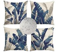 Housses de Coussin 65x65cm Imperméable Forfait Bleu Décoratives Taie d'oreiller pour Terrasse Intérieure Extérieur Jardin Voiture Bureau à Domicile Lot de 4 Exterieur Gris Housse Coussin 40x40 Z-1255