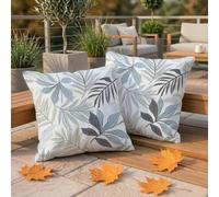Housses de Coussin 90 x 90 cm Extérieur Imperméable Simple Housse Coussin Décoratif Coussins Canapé, Lot de 2 Lin Décoration Taie D'oreiller pour Salon de Jardin Patio Balcon Salon,Couleur Unie W-F827