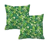 Housses de Coussin 90x90 cm Extérieur Imperméable Feuille Housse Coussin Décoratif Coussins Canapé, Lot de 2 Lin Décoration Taie d'oreiller pour Salon de Jardin Patio Balcon Salon, Printemps W-F798