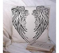 Housses de Coussin Animal Ailes élément sur Faucon isolé Concept liberté Blanc Ange Animaux ailé vol Faune Polyester Jeter taie d'oreiller Housse de Coussin pour canapé canapé décorations 18 x 18 po