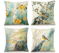 Housses De Coussin Aquarelle Fraîche Fermeture Éclair Cachée, Impression Numérique Vive & Résistante Aux Fronces - Déhoussables Décoratifs pour Canapé, Lit, Bureau 50X50 Cm