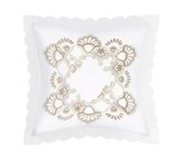 Housses de coussin - AVIZAR - Lot de 2 - 40x40 cm - Broderie marron et blanc - Élégance chic