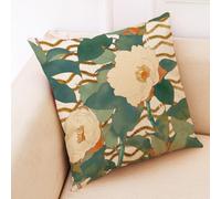 Housses De Coussin Branche De Fleurs Fermeture Éclair Cachée, Impression Numérique Vive & Résistante Aux Fronces - Déhoussables Décoratifs pour Canapé, Lit, Bureau 40X40 Cm