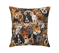 Housses de Coussin carrées Chiots Mignons taies d'oreiller décoratives pour la Maison Chambre canapé Dessin animé Animal Chien Belle Peinture pour Animaux de Compagnie taies d'oreiller Taille standa