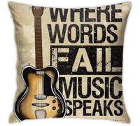Housses De Coussin Carrées Où Les Mots Tombent, Musique