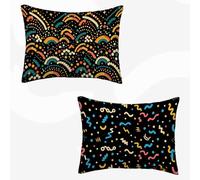 Housses de Coussin Couleur Coussin Exterieur Impermeable Abstrait Decoration Salon, Lin Taie D'oreiller Avec Surface Hydrofugfe, Canapé, Chambre, Jardin, Banquette Decoration 30x60 Lot de 2 -SW260345K