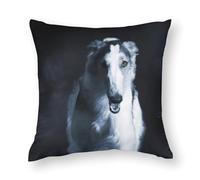 Housses de coussin de 50 x 50 cm, motif loup comme chien de lévrier Borzoï, coussins de chaise, coussins de canapé, taies d'oreiller de lit, coussins de lit