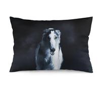 Housses de coussin de 60 x 40 cm, motif loup comme chien de lévrier Borzoï, coussins de chaise, coussins de canapé, housses de coussin de siège, taies d'oreiller de lit