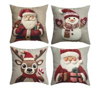 Housses de coussin de Noël, décorations d'hiver avec fermeture éclair invisible - 45 x 45 cm - Pour maison, canapé, salon, chambre à coucher, chambre d'enfant, fête, festival