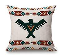 Housses de coussin décoratives amérindiennes en lin - 45,7 x 45,7 cm - Pour salon, canapé, terrasse, extérieur et décoration d'intérieur