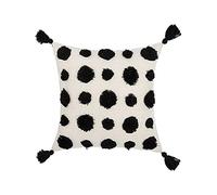 Housses de coussin décoratives bohèmes à franges et pompons, housses tissées géométriques capitonnées d'inspiration marocaine for la décoration intérieure, taies d'oreiller douces chaudes(E-45 X 45cm)