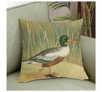 Housses de coussin décoratives carrées de 45,7 x 45,7 cm, motif canard aquarelle pour lit, canapé, salon