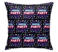 Housses de Coussin décoratives carrées en Peluche avec Panneaux Lumineux néon pour Cocktails, taies d'oreiller Douces pour canapé, Salon, canapé-lit, décoration d'intérieur, 45,7 x 45,7 cm